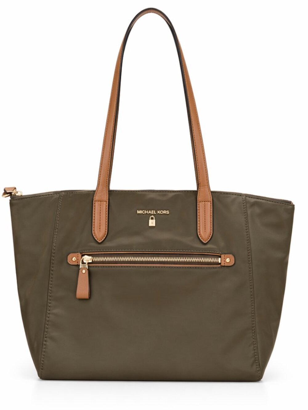 MICHAEL KORS Olive Green Nylon Kempton Shoulder Bag Tote